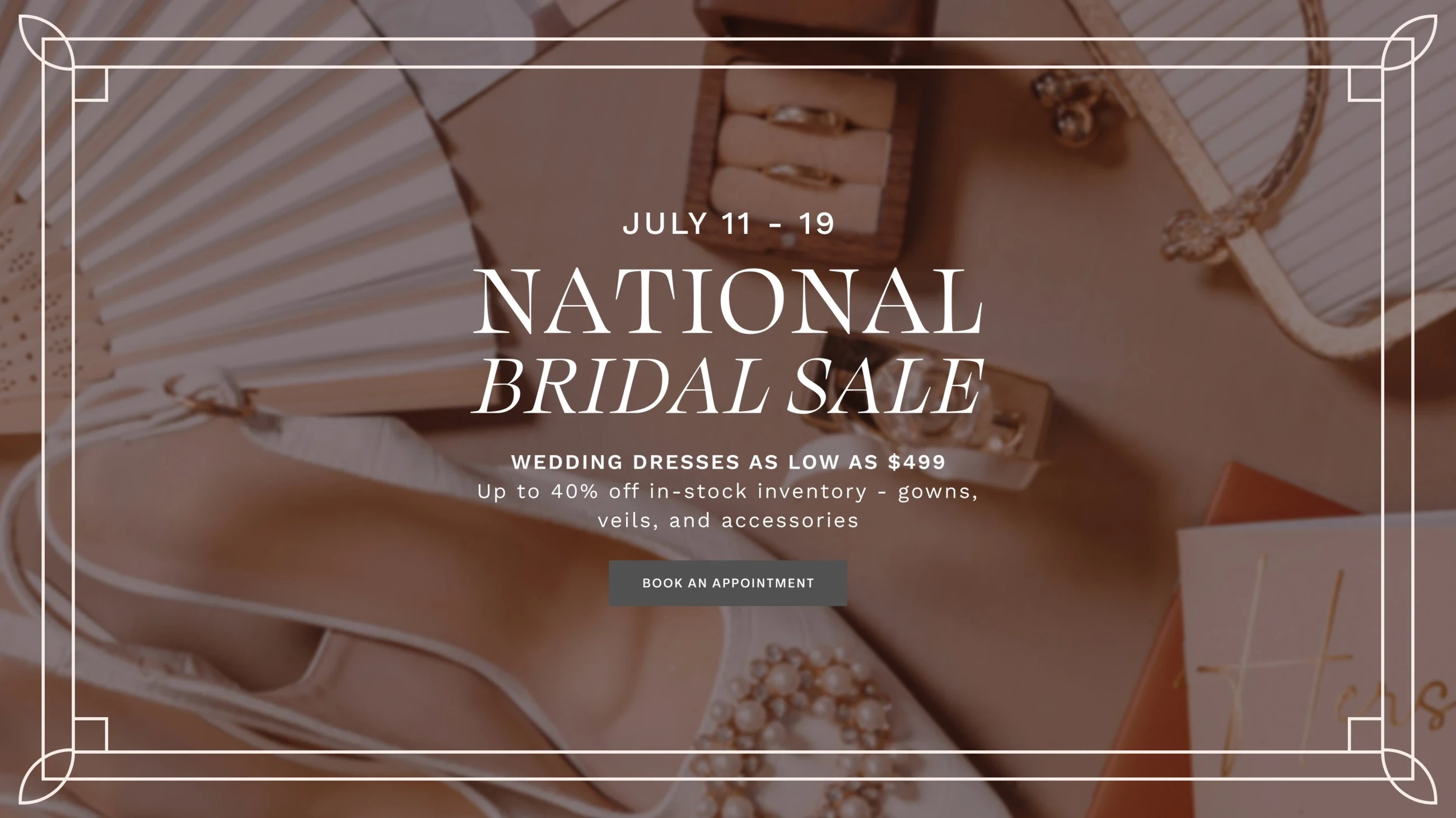 National Bridal Sale event desktop banner