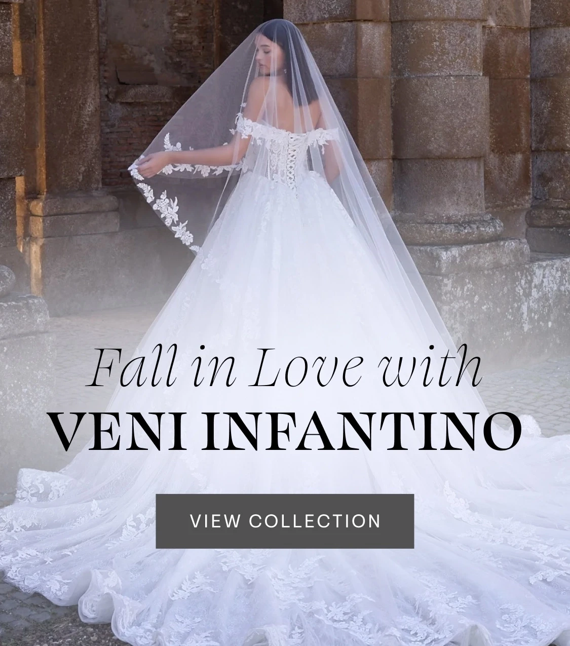Models wearing Veni Infantino Wedding Dresses, mobile banner