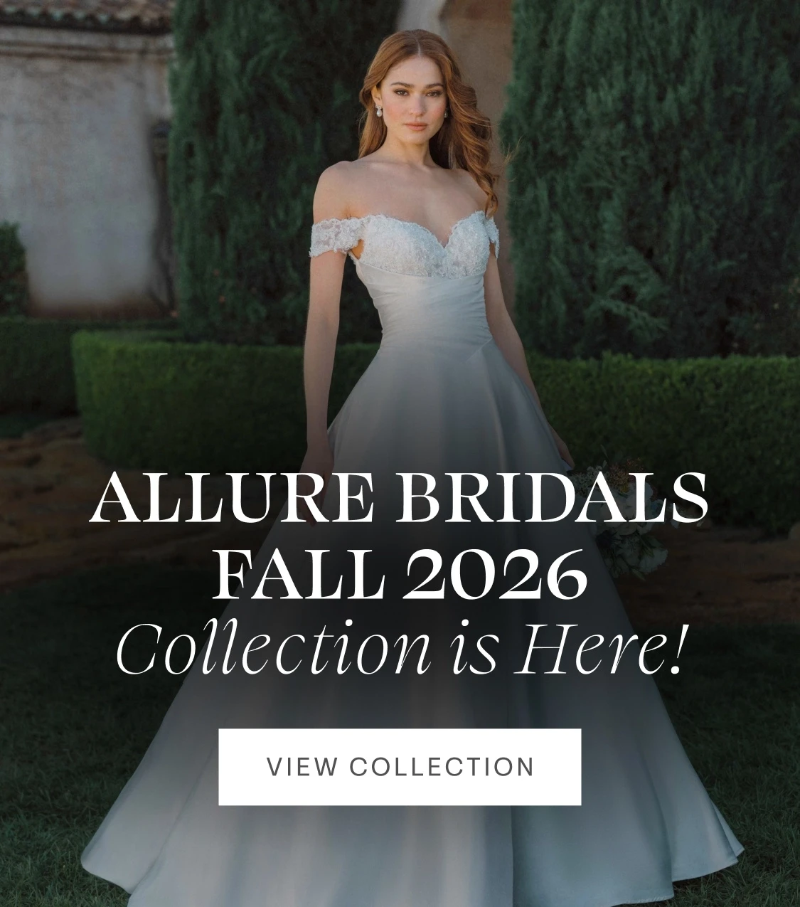 Models wearing Allure Bridals wedding dresses, mobile banner
