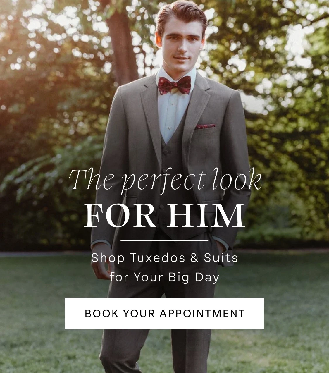 Model wearing Suit, mobilebanner